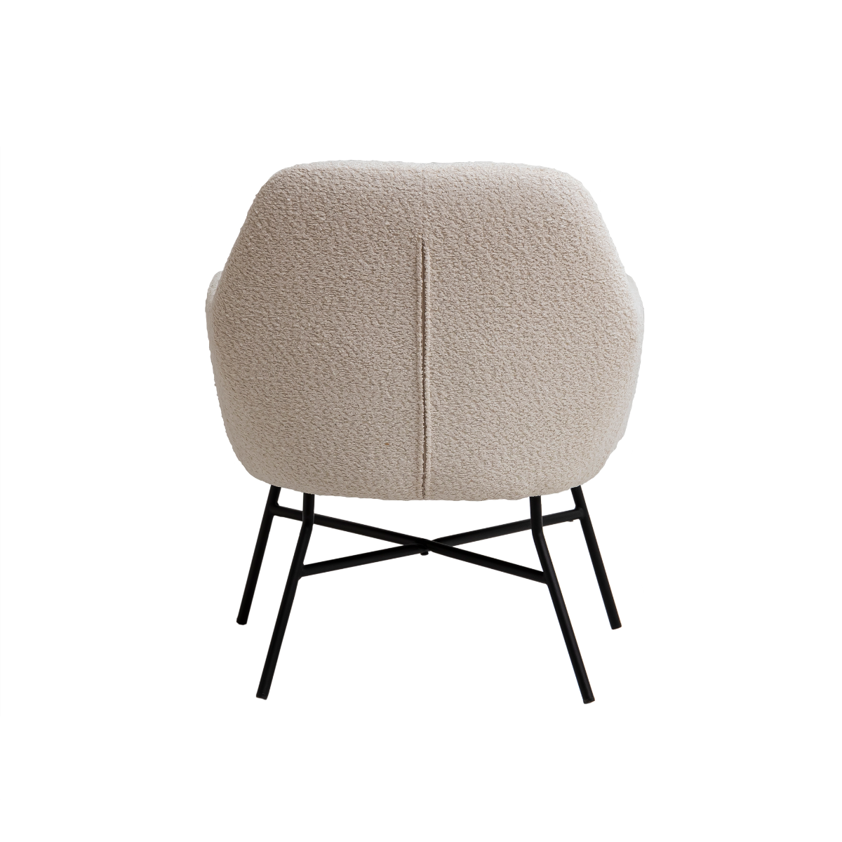 Fauteuil blanc en tissu bouclette Kanoa