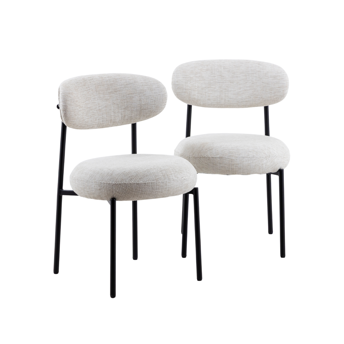 Chaise en triplex et tissu gris Kanoa (lot de 2)