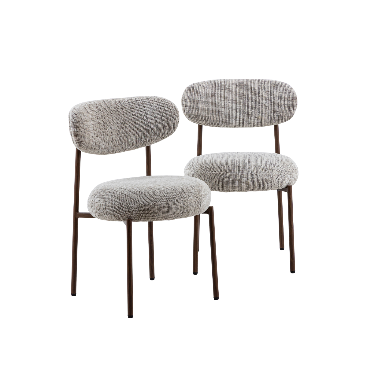 Chaise en triplex et tissu gris foncé Kanoa (lot de 2)