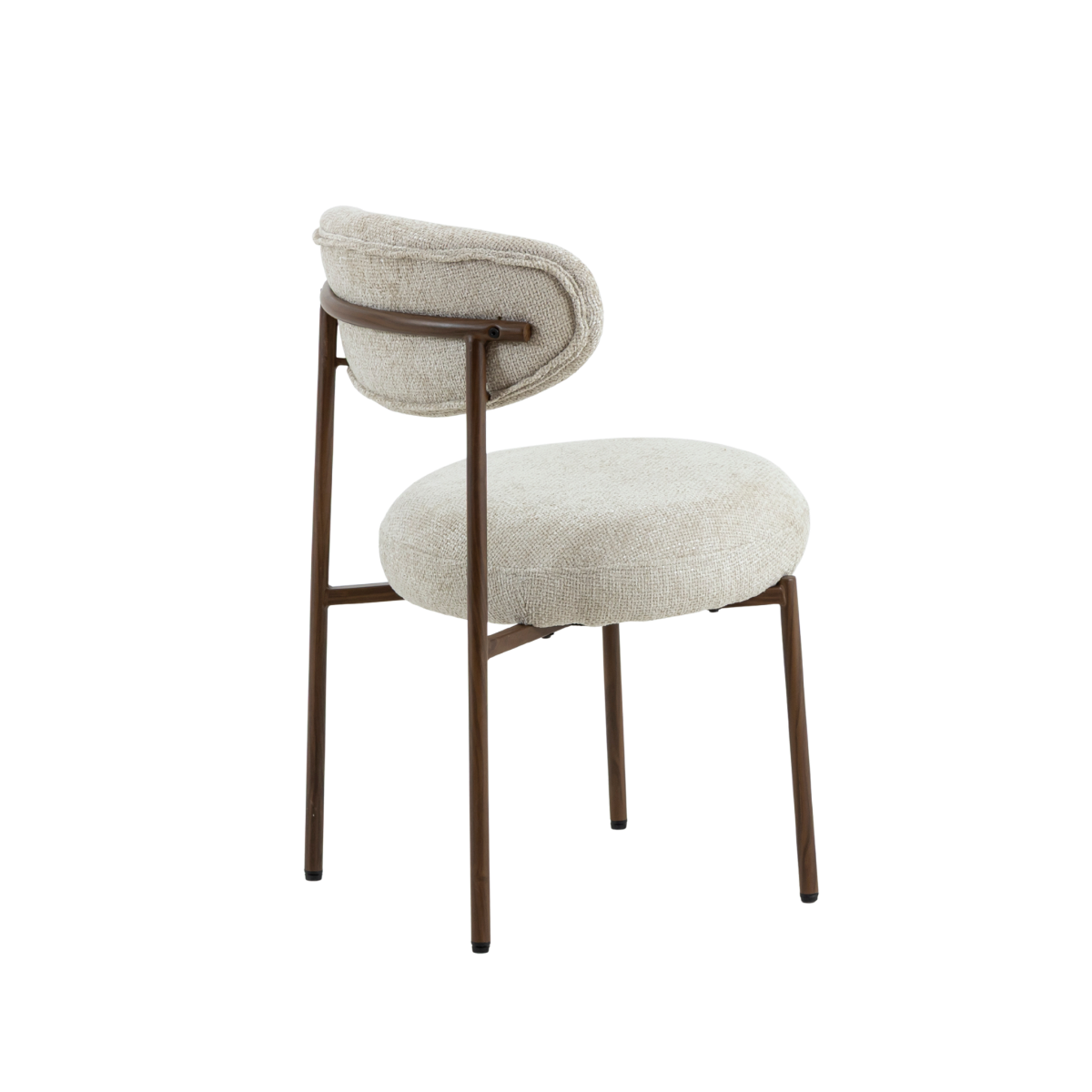 Chaise en tissu écru et pieds en métal effet bois Janis (lot de 2)