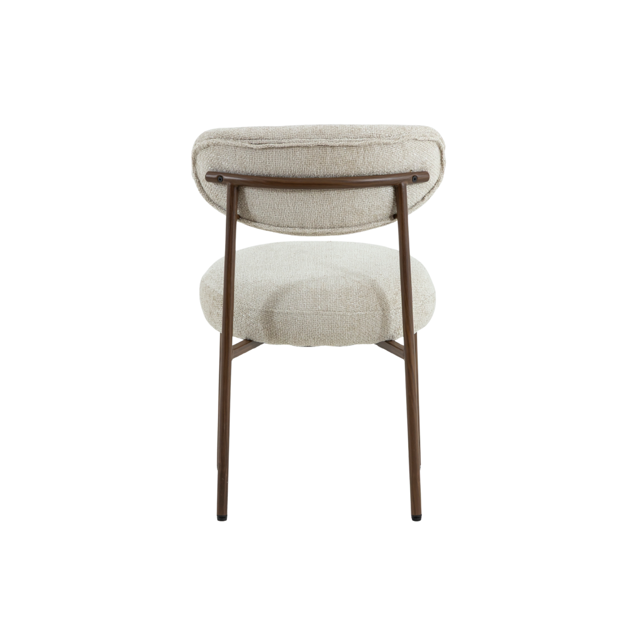 Chaise en tissu écru et pieds en métal effet bois Janis (lot de 2)