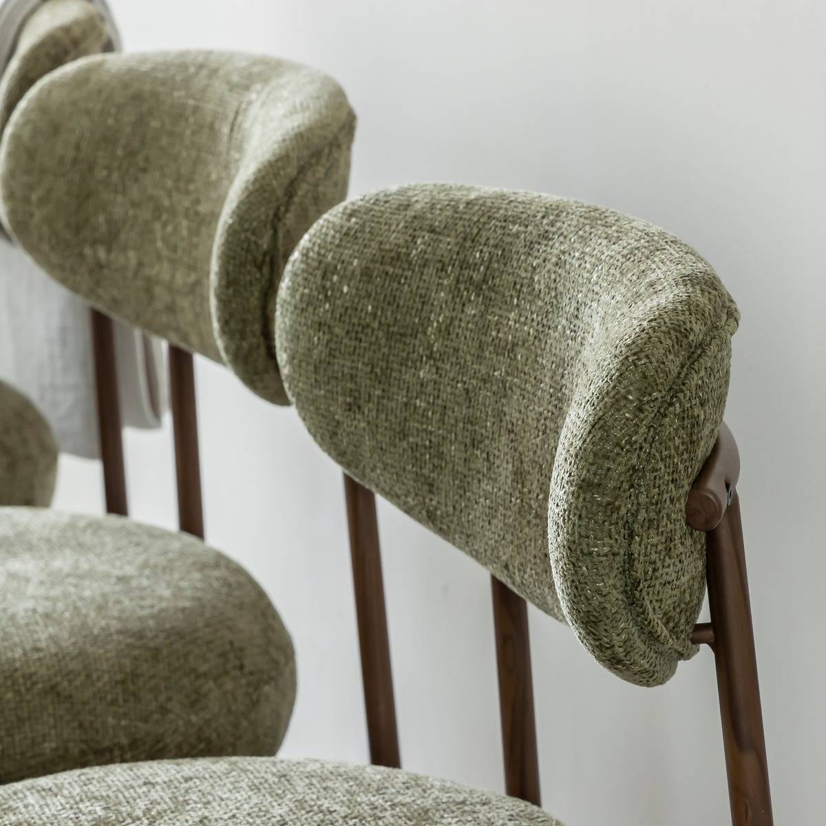 Chaise en triplex et tissu vert Kanoa (lot de 2)