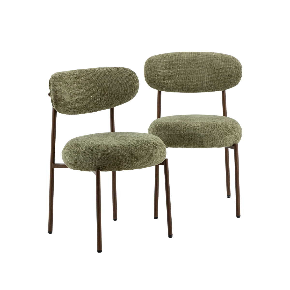 Chaise en triplex et tissu vert Kanoa (lot de 2)