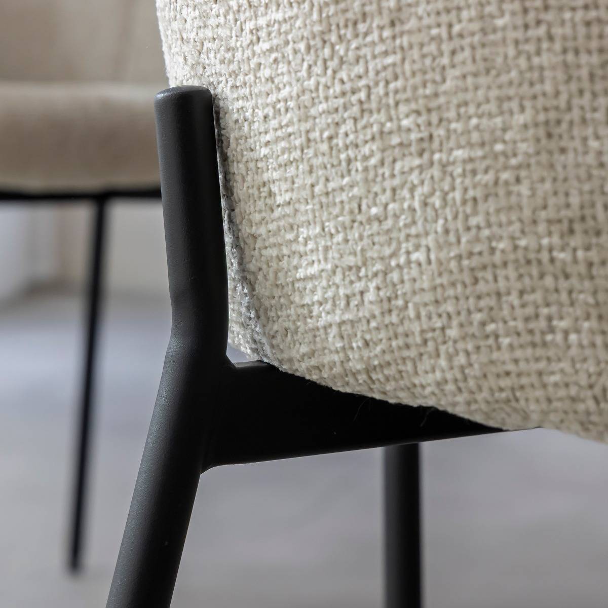 Fauteuil en tissu écru Kanoa (lot de 2)
