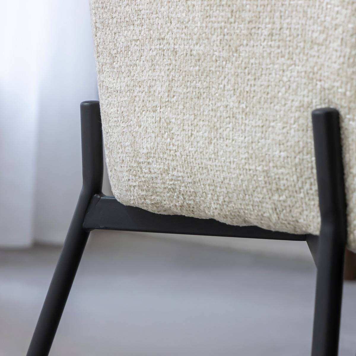 Fauteuil en tissu écru Kanoa (lot de 2)