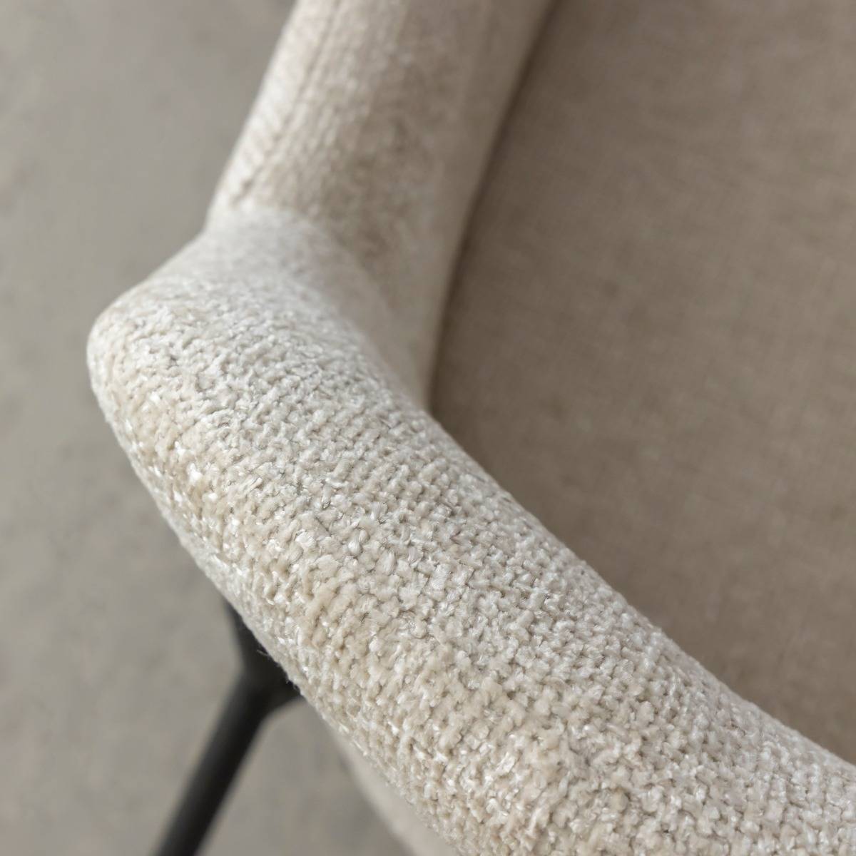 Fauteuil en tissu écru Kanoa (lot de 2)