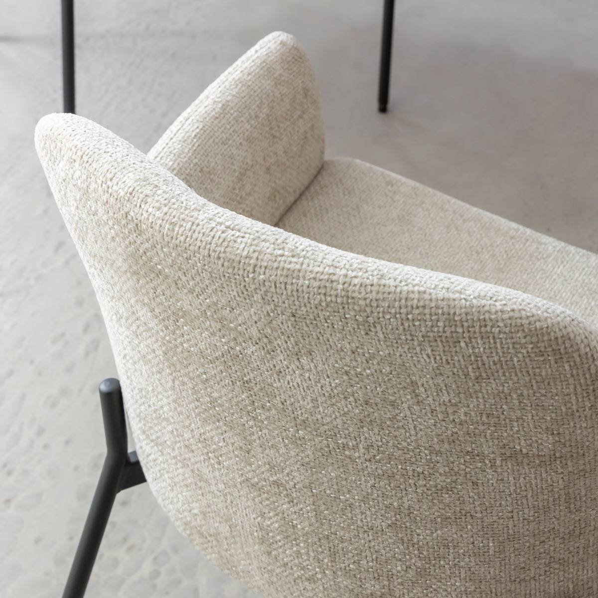 Fauteuil en tissu écru Kanoa (lot de 2)