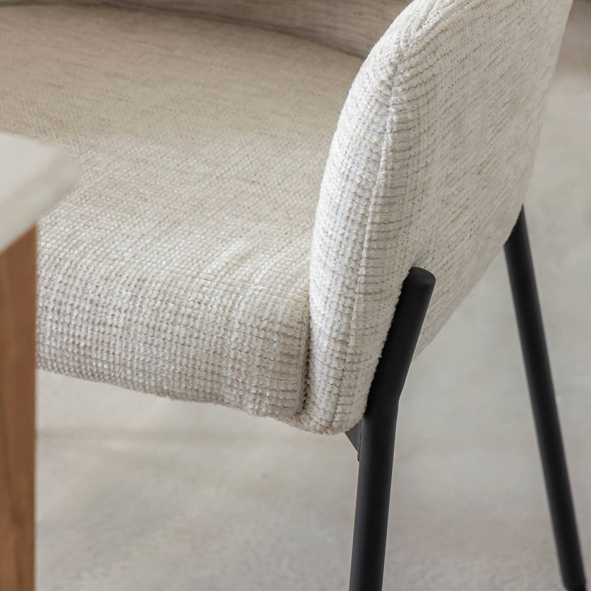 Fauteuil en tissu gris clair Kanoa (lot de 2)