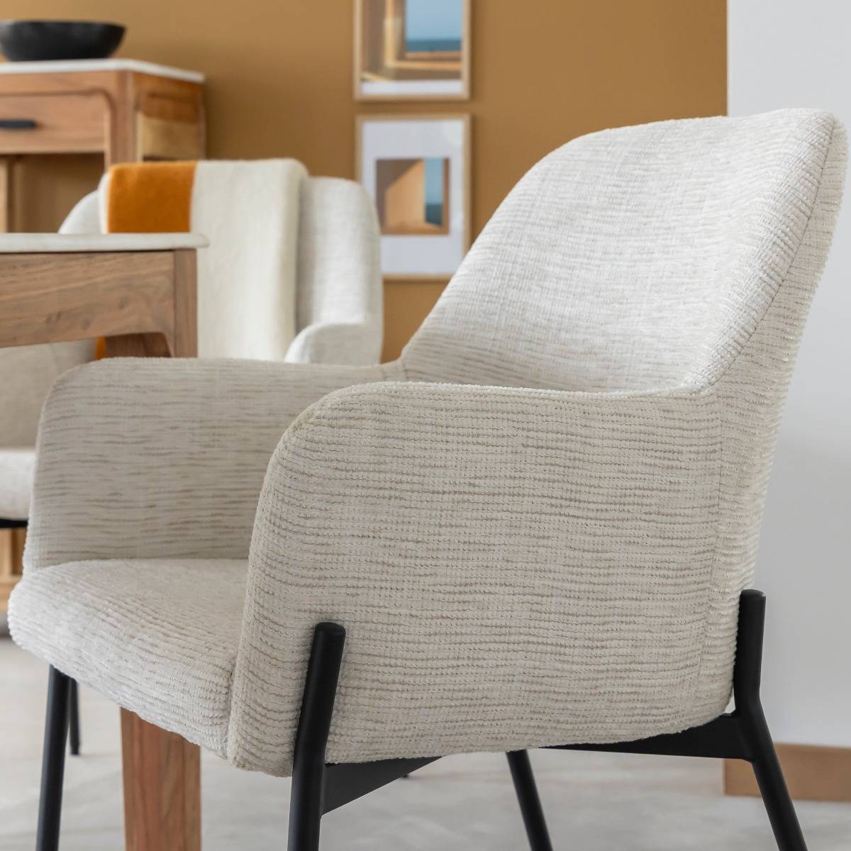 Fauteuil en tissu gris clair Kanoa (lot de 2)