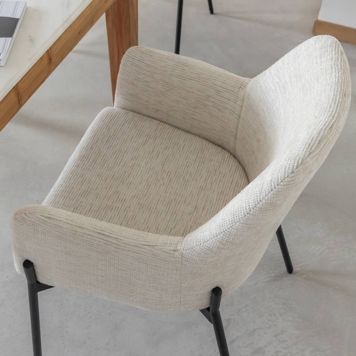Fauteuil en tissu gris clair Kanoa (lot de 2)