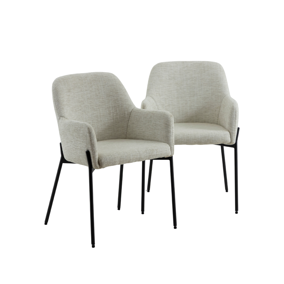 Fauteuil en tissu gris clair Kanoa (lot de 2)