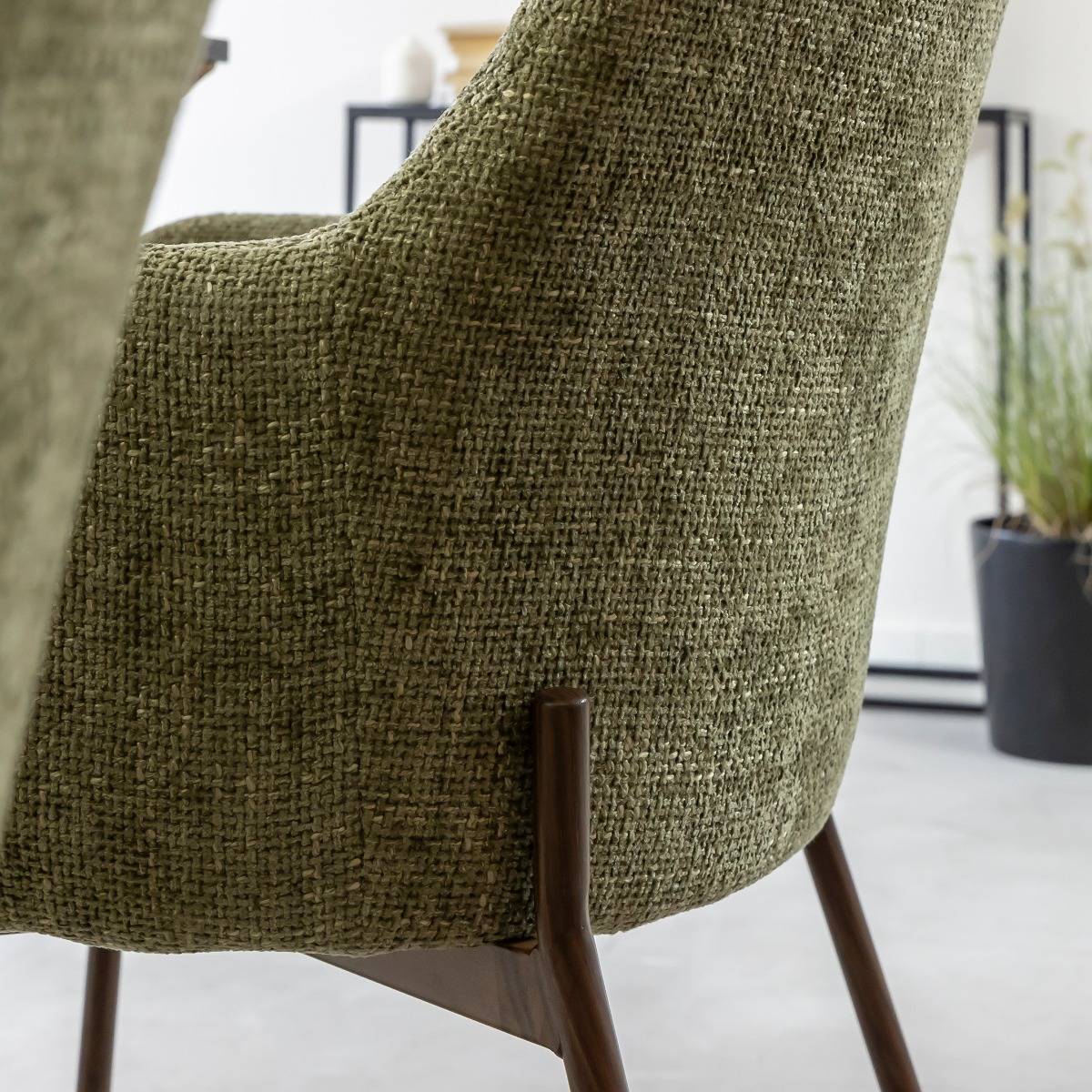 Fauteuil en tissu vert Kanoa (lot de 2)