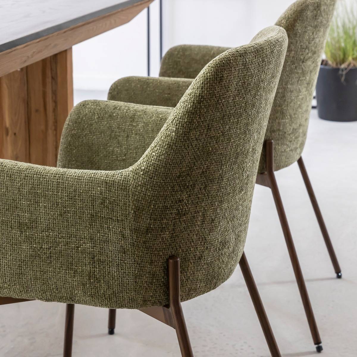 Fauteuil en tissu vert Kanoa (lot de 2)