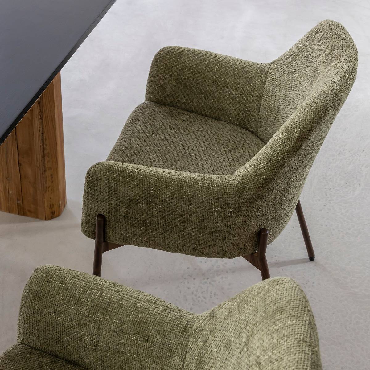 Fauteuil en tissu vert Kanoa (lot de 2)