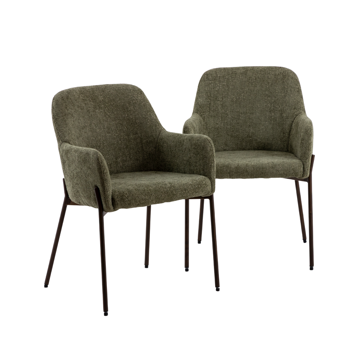 Fauteuil en tissu vert Kanoa (lot de 2)