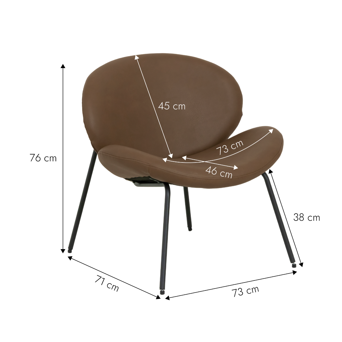 Fauteuil en simili-cuir Dorian