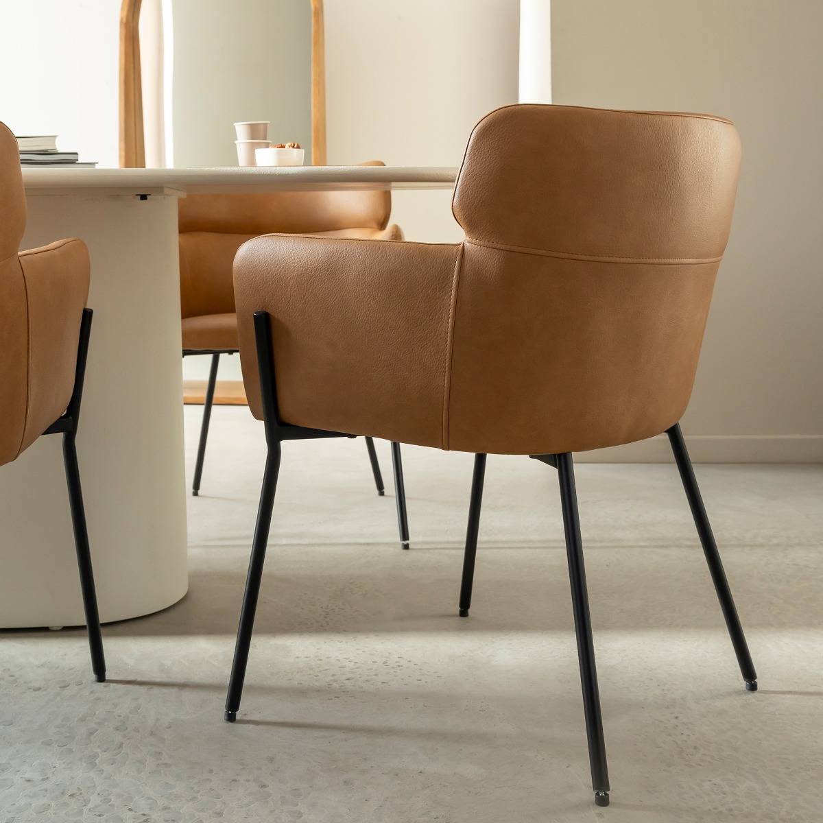 Fauteuil en simili-cuir Valentin (lot de 2)