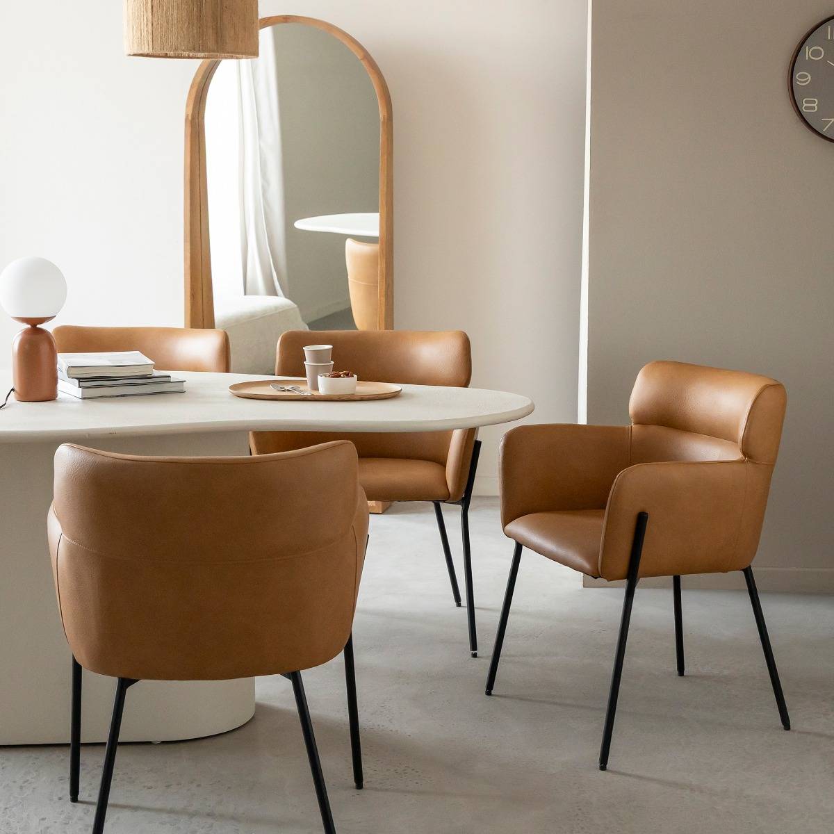 Fauteuil en simili-cuir Valentin (lot de 2)