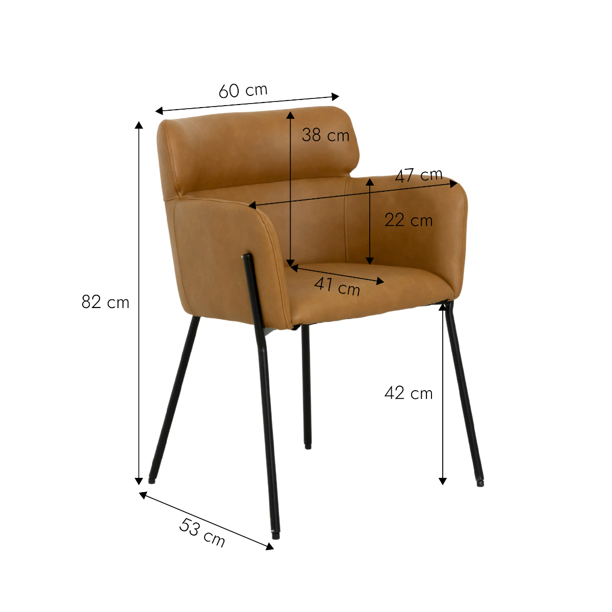 Fauteuil en simili-cuir Kanoa (lot de 2)