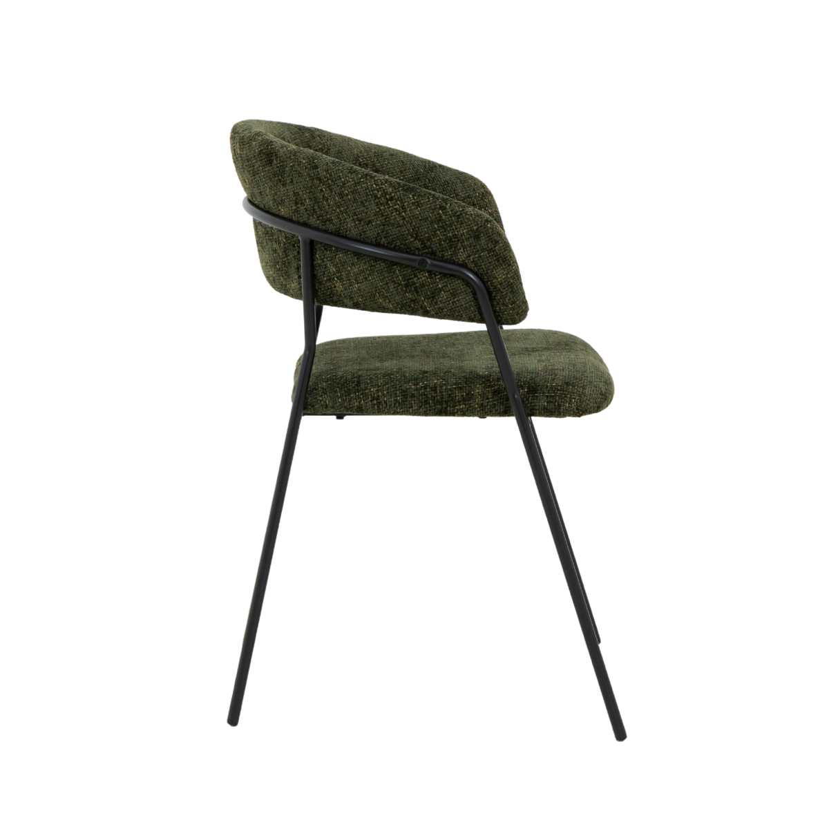Chaise arrondie tissu vert Kanoa (lot de 2)