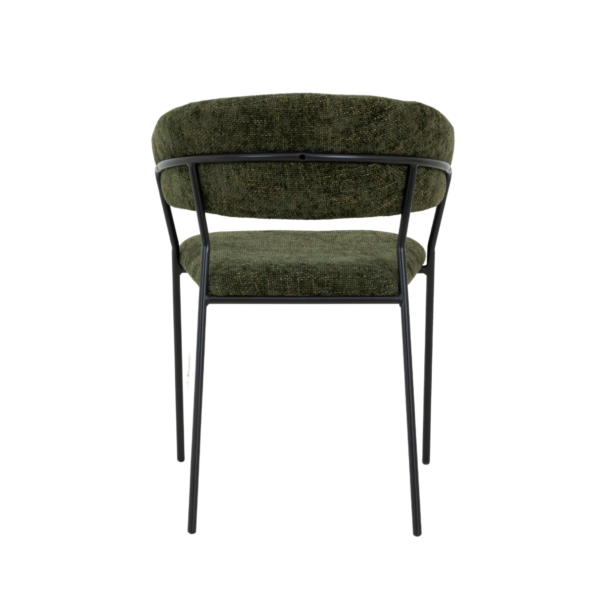 Chaise arrondie tissu vert Kanoa (lot de 2)