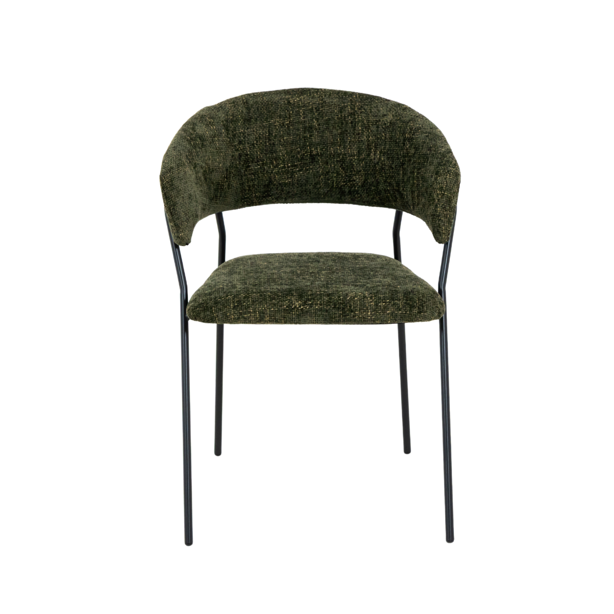 Chaise arrondie tissu vert Kanoa (lot de 2)