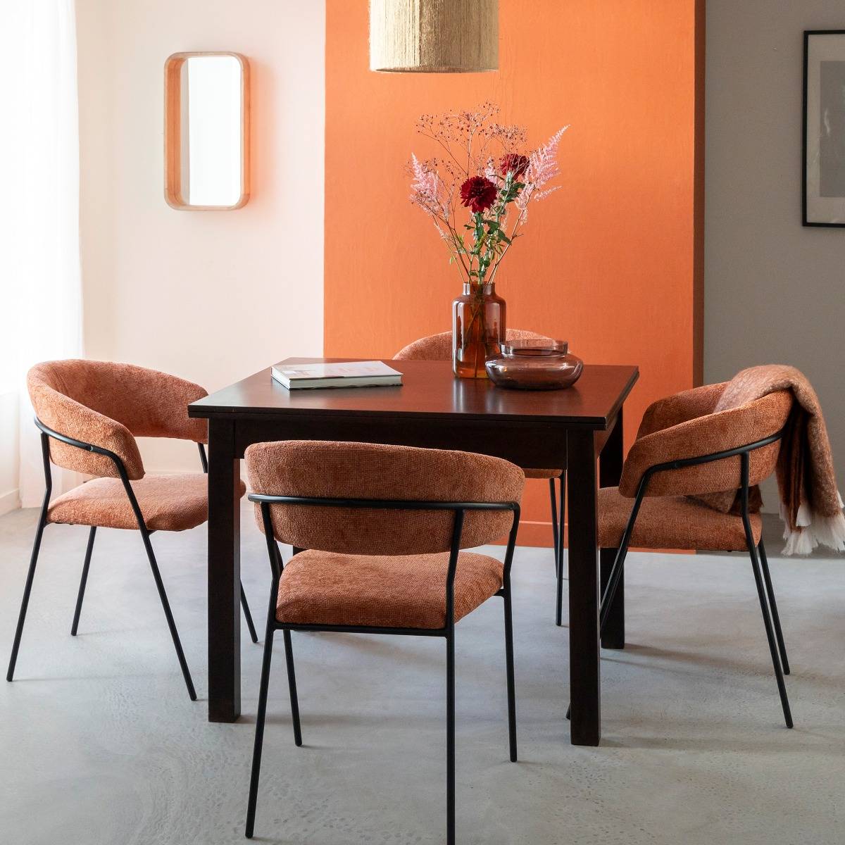 Chaise arrondie terracotta Kanoa (lot de 2)