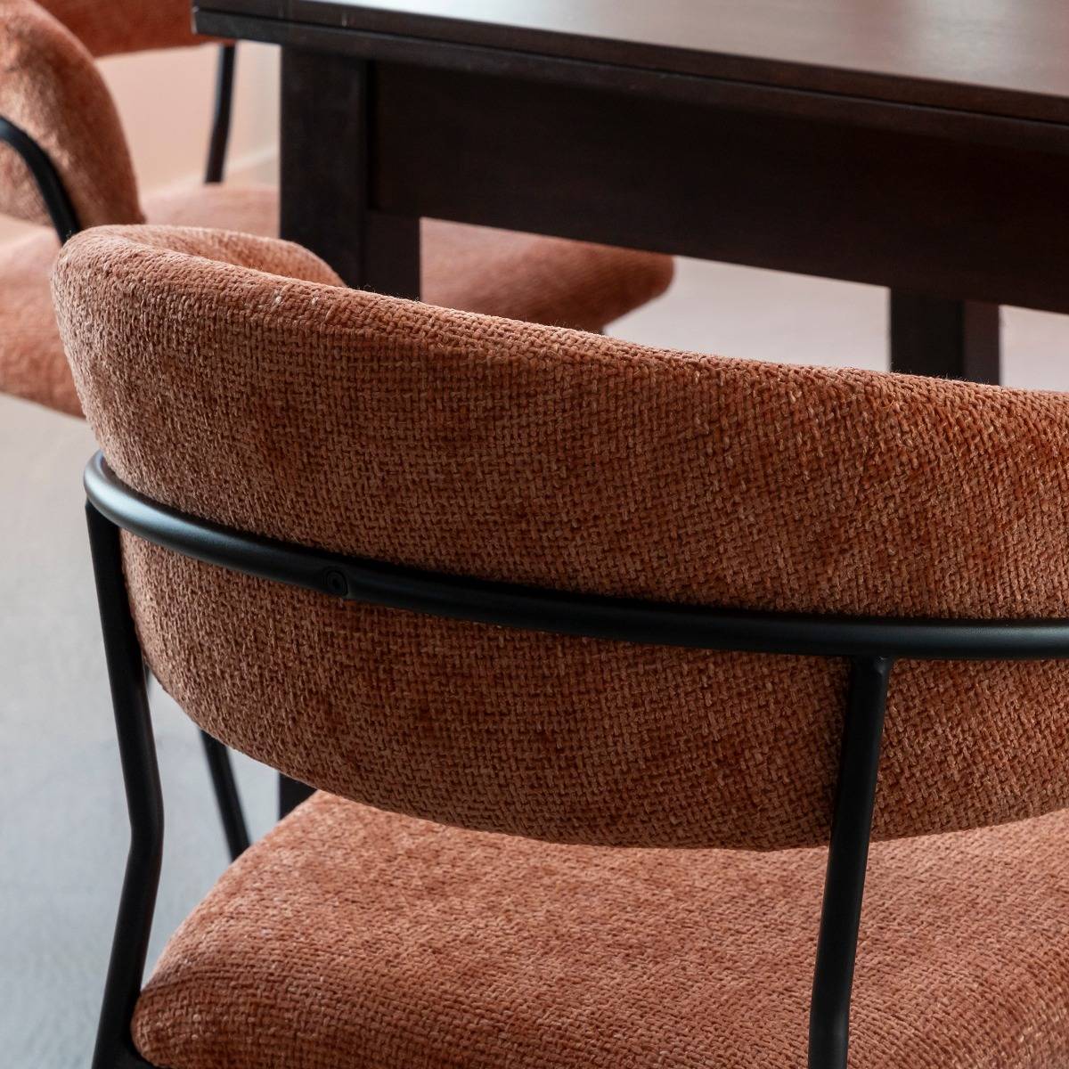 Chaise arrondie terracotta Kanoa (lot de 2)