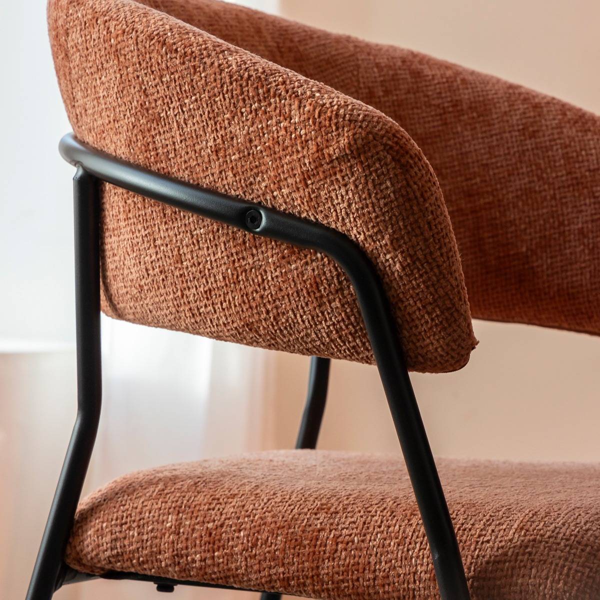 Chaise arrondie terracotta Kanoa (lot de 2)