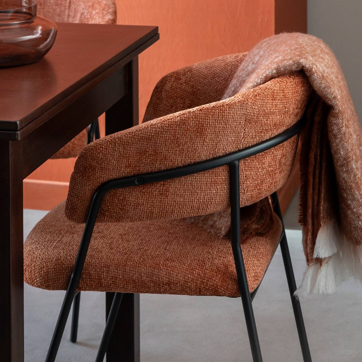 Chaise arrondie terracotta Kanoa (lot de 2)