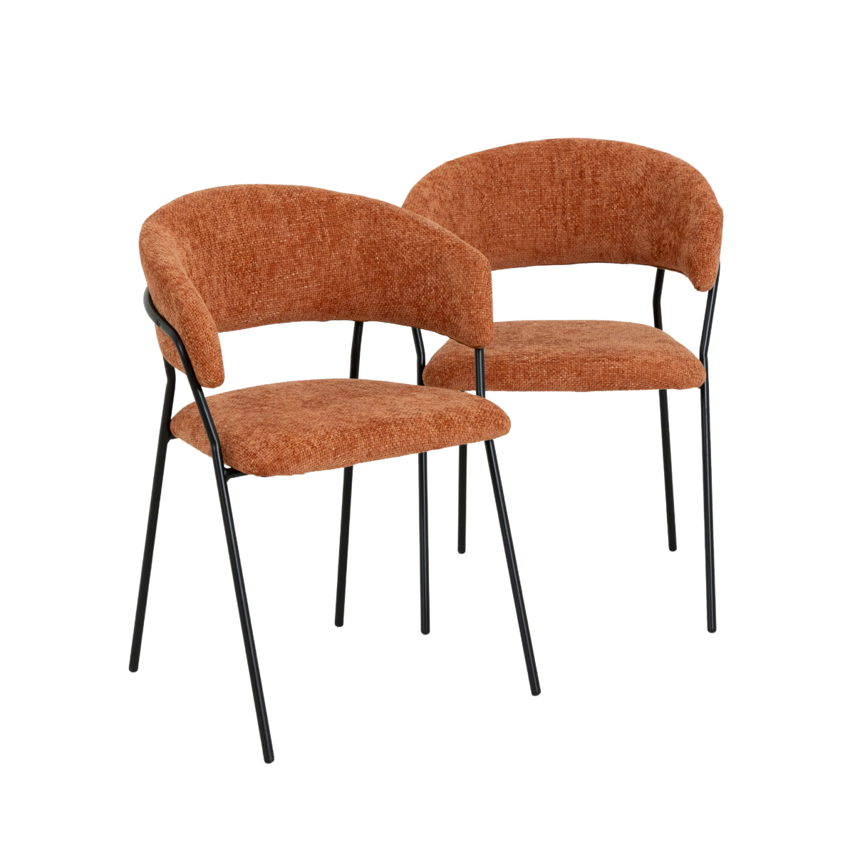 Chaise arrondie terracotta Kanoa (lot de 2)