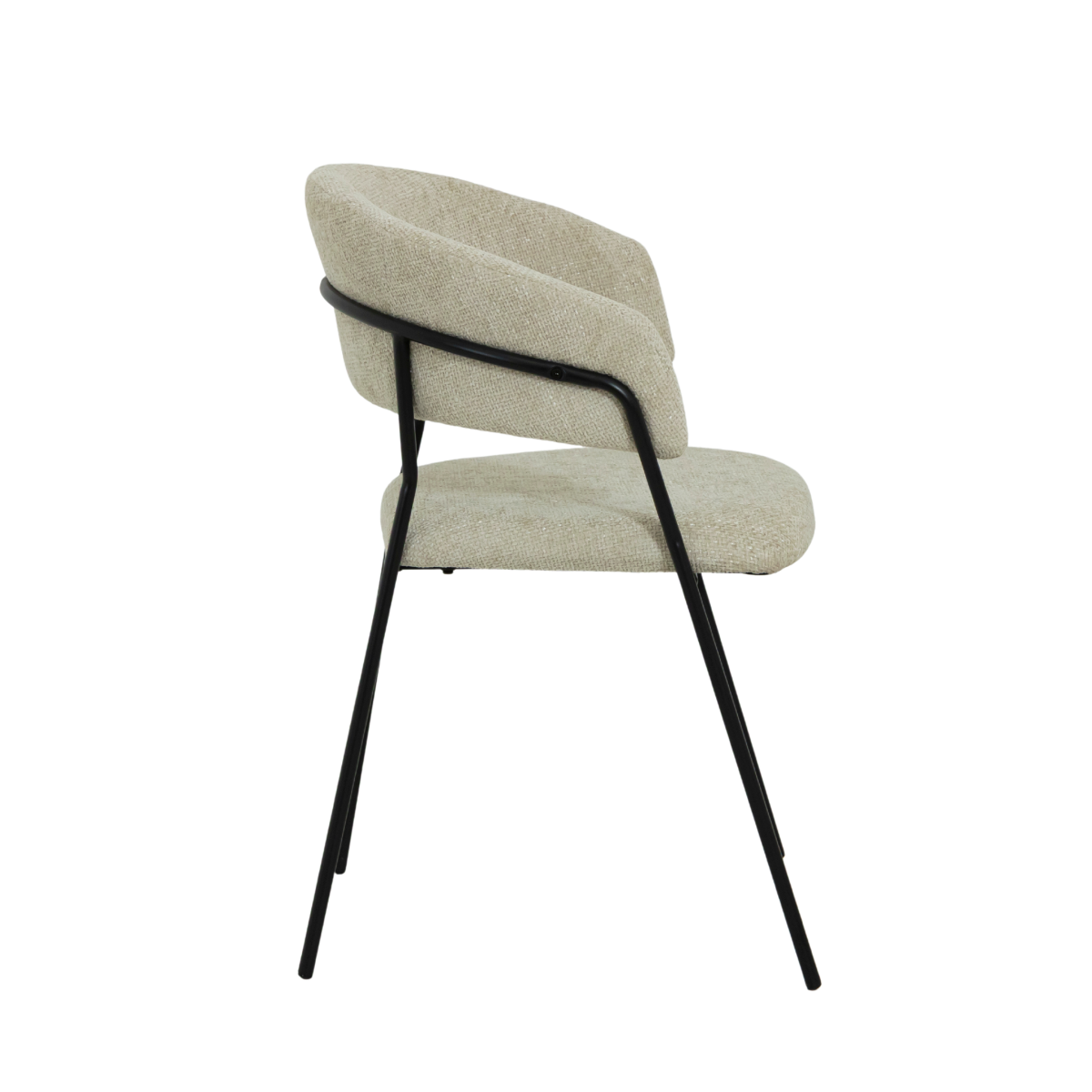 Chaise arrondie tissu écru Kanoa (lot de 2)