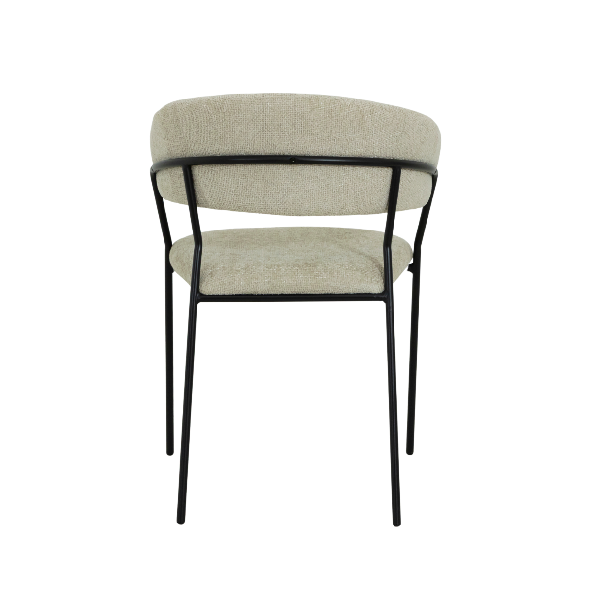 Chaise arrondie tissu écru Kanoa (lot de 2)