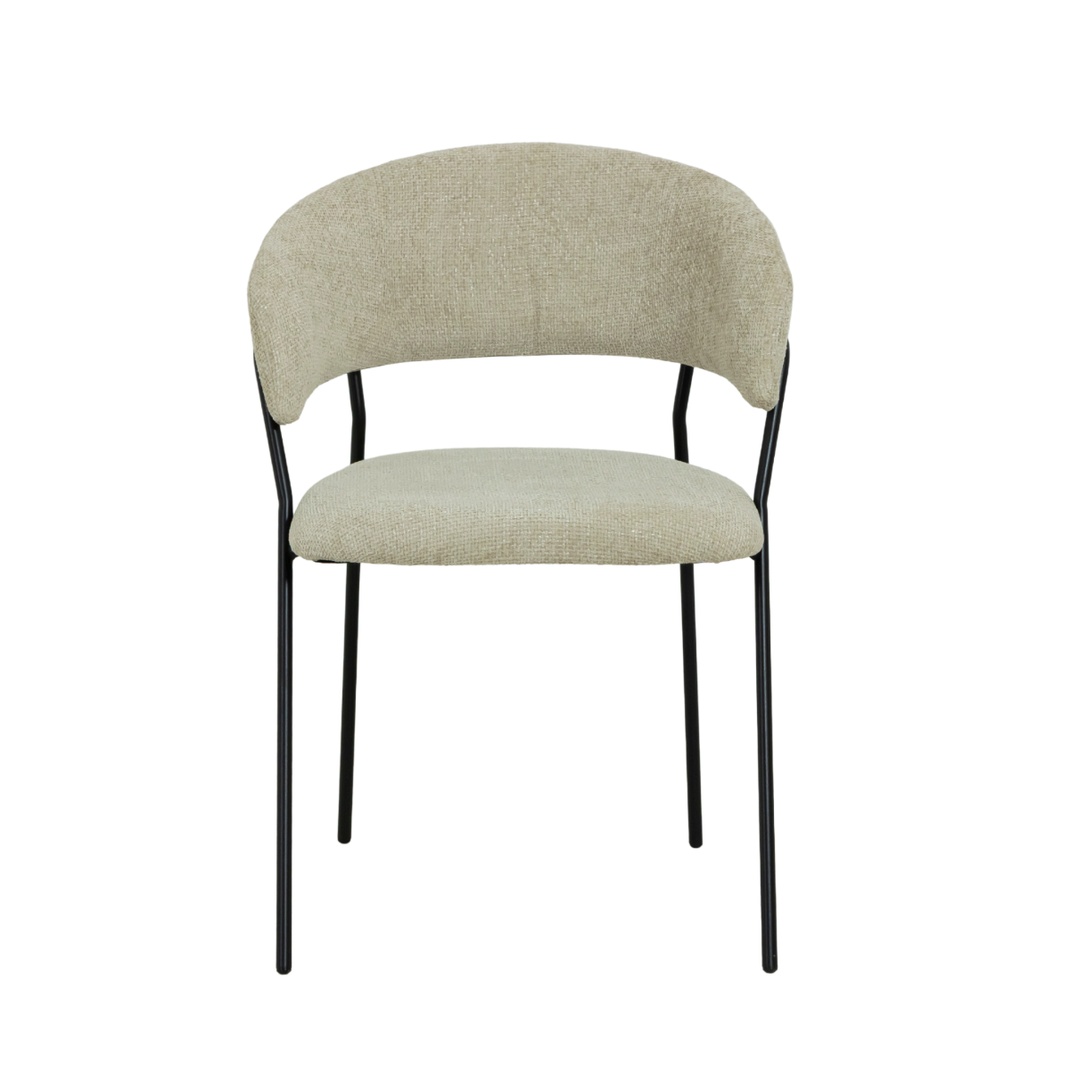 Chaise arrondie tissu écru Kanoa (lot de 2)