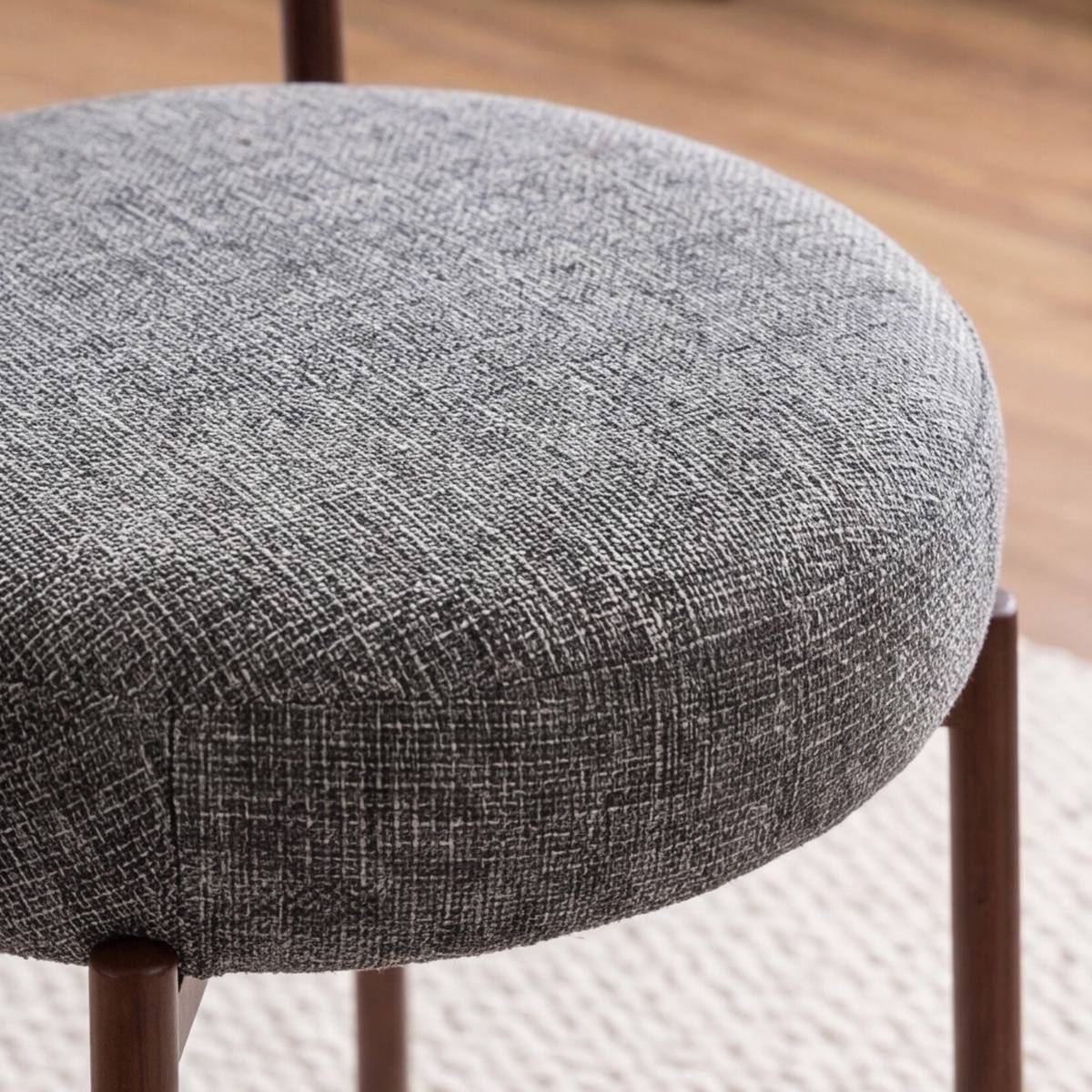 Chaise en tissu gris chiné et pieds en métal effet bois Janis (lot de 2)