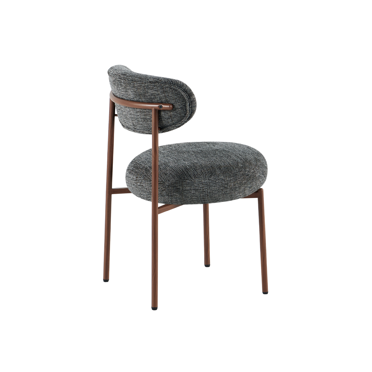 Chaise en tissu gris chiné et pieds en métal effet bois Janis (lot de 2)