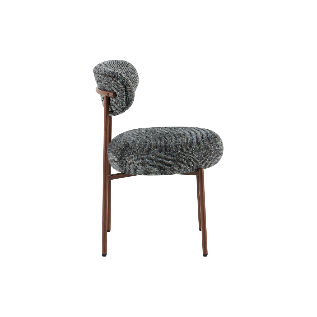 Chaise en tissu gris chiné et pieds en métal effet bois Janis (lot de 2)