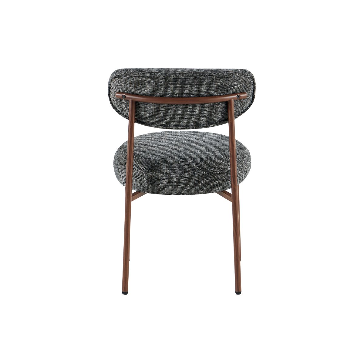 Chaise en tissu gris chiné et pieds en métal effet bois Janis (lot de 2)