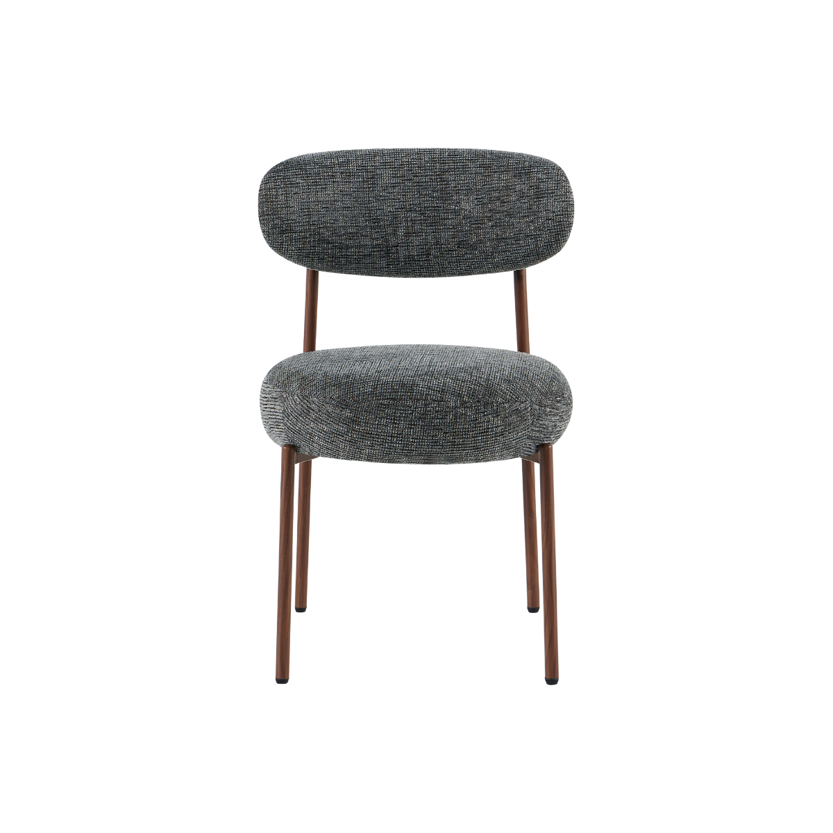 Chaise en tissu gris chiné et pieds en métal effet bois Janis (lot de 2)