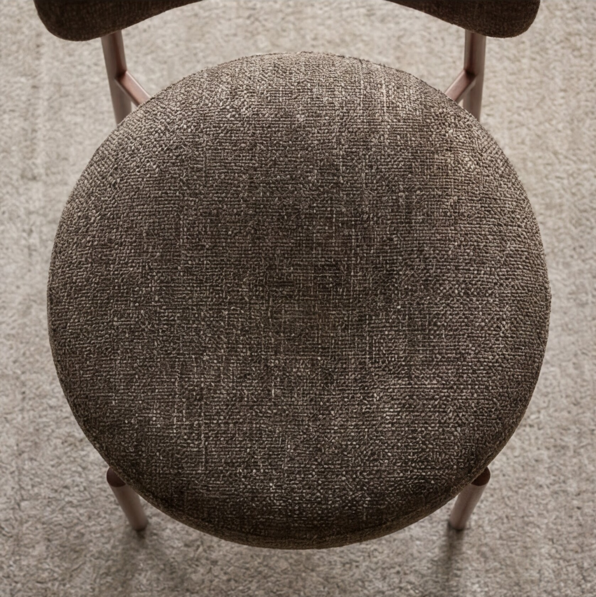 Chaise en tissu marron et pieds en métal effet bois Janis (lot de 2)