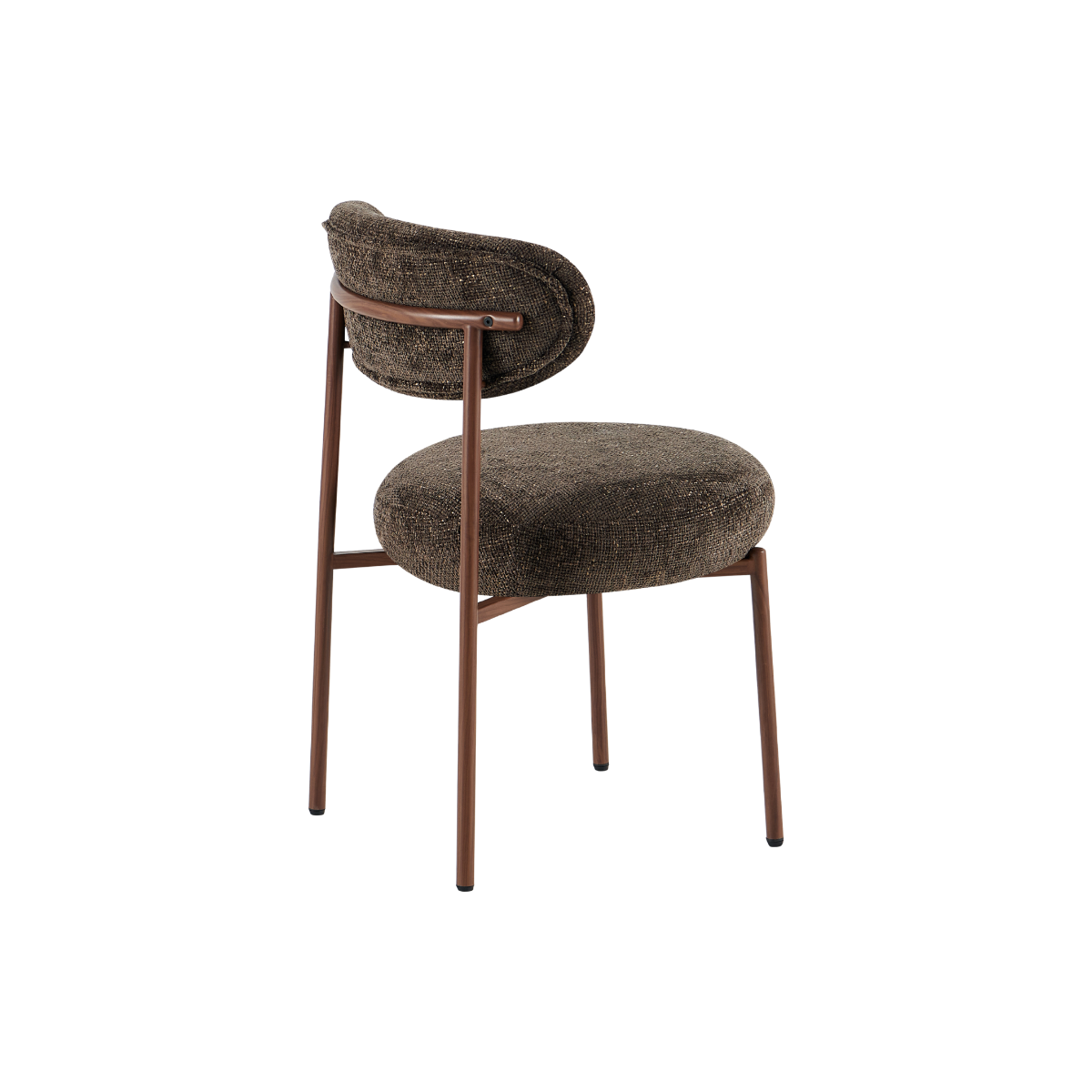 Chaise en tissu marron et pieds en métal effet bois Janis (lot de 2)