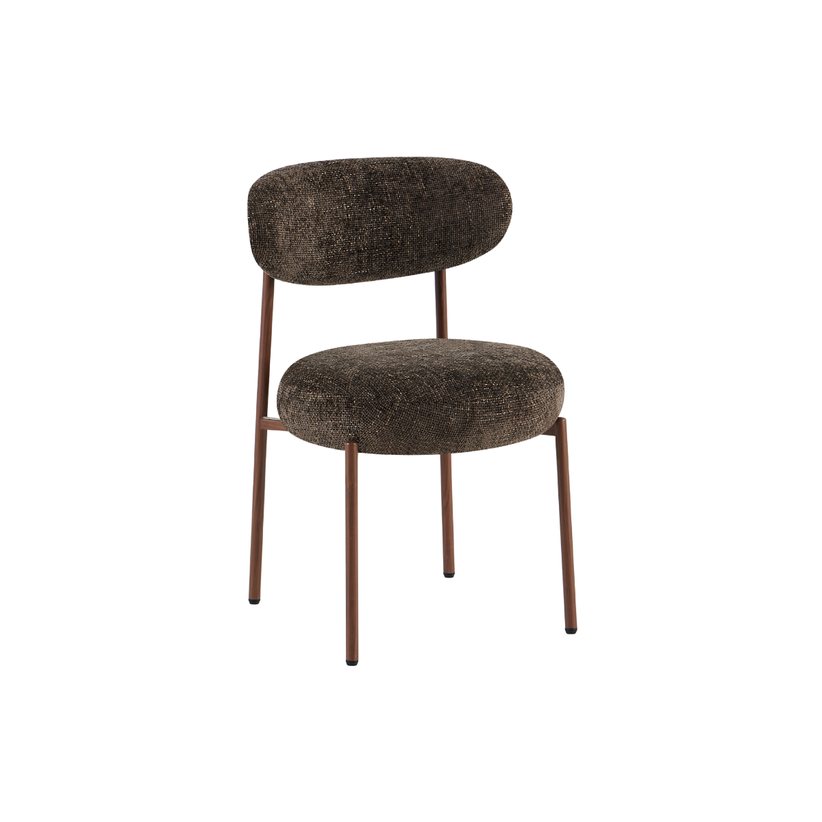 Chaise en tissu marron et pieds en métal effet bois Janis (lot de 2)