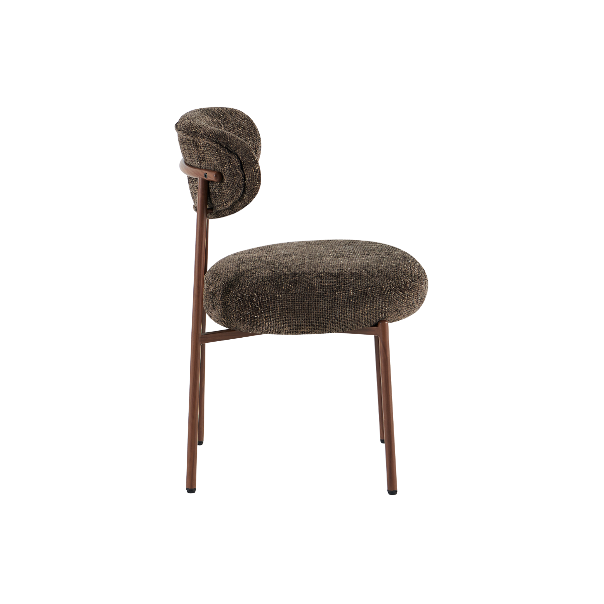 Chaise en tissu marron et pieds en métal effet bois Janis (lot de 2)