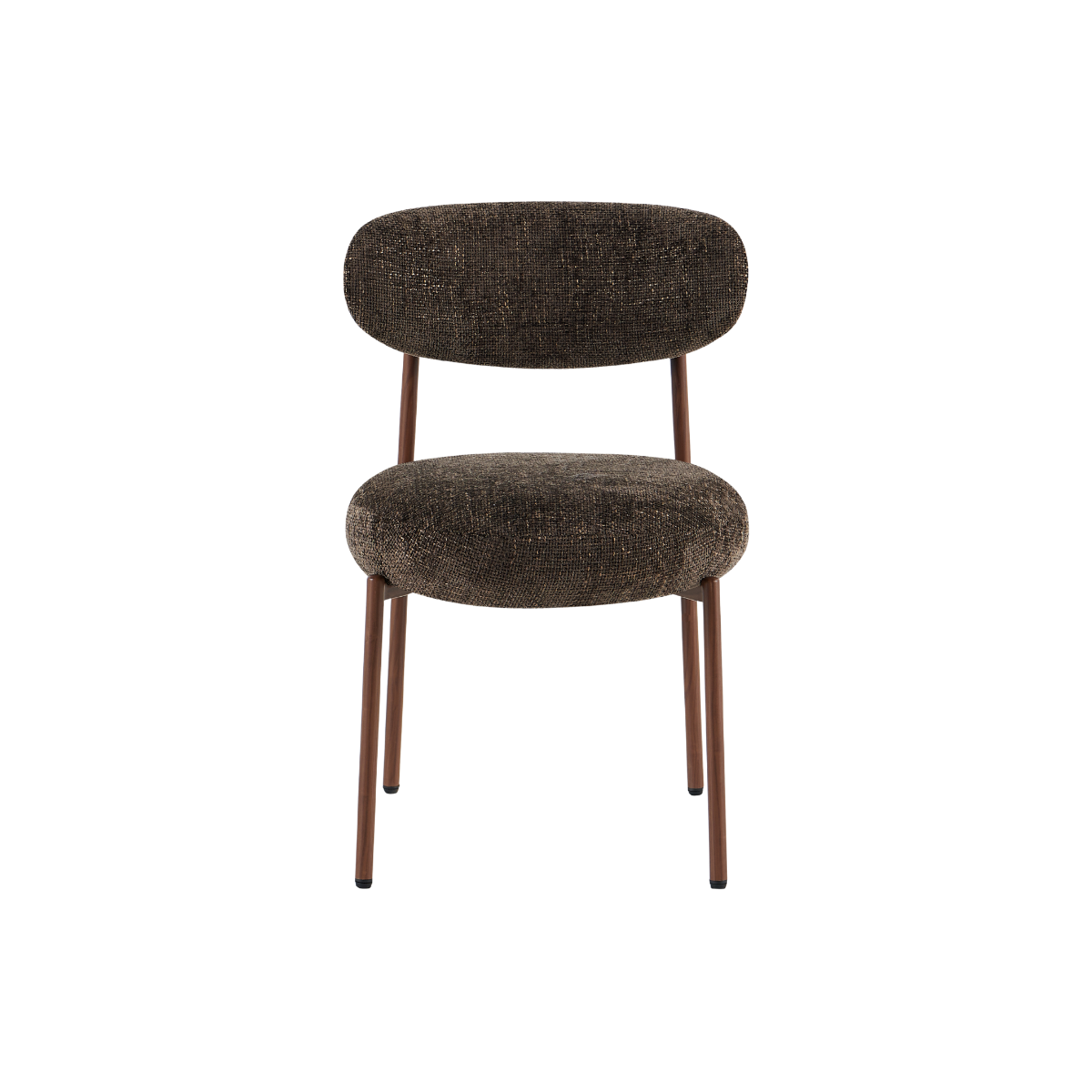 Chaise en tissu marron et pieds en métal effet bois Janis (lot de 2)