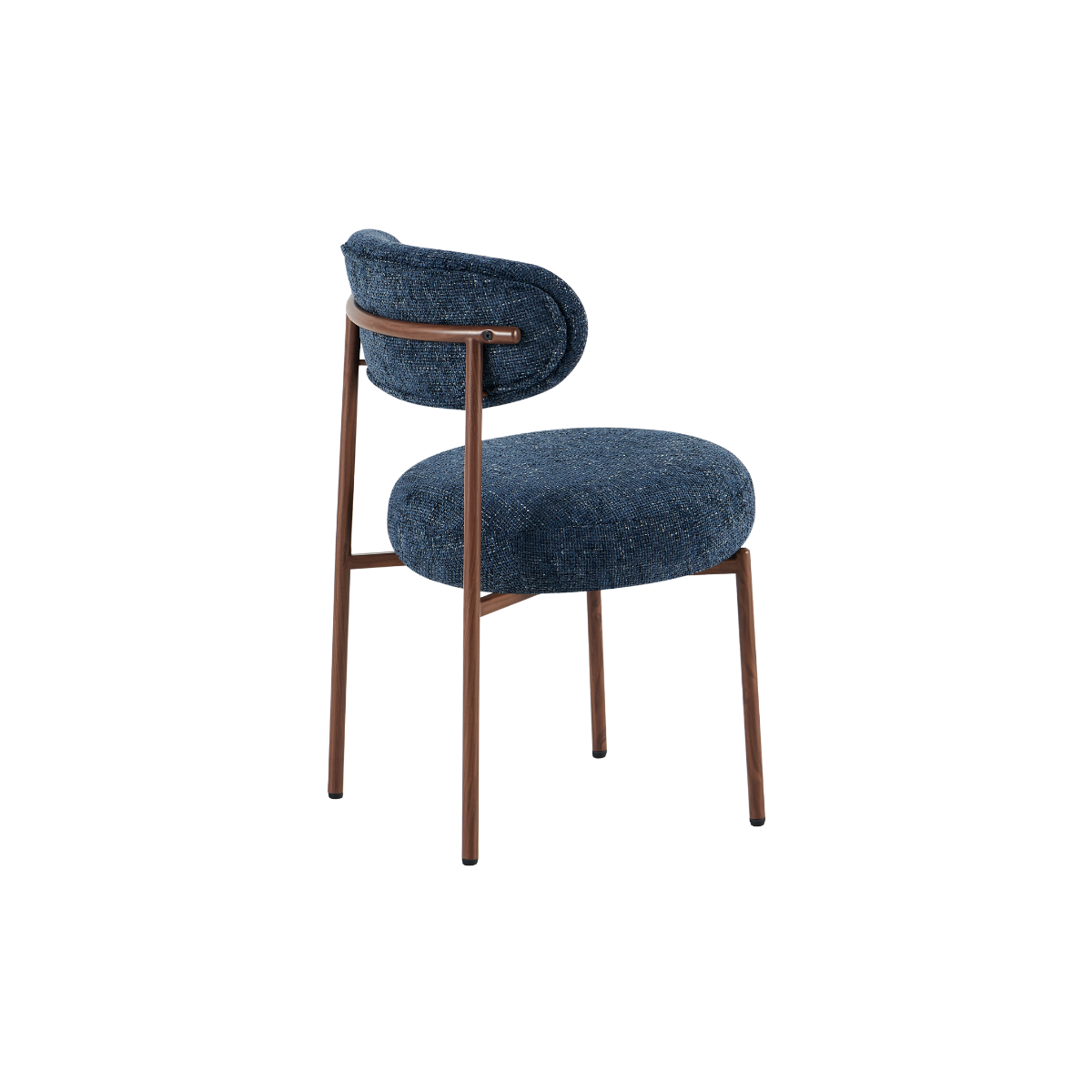 Chaise en tissu bleu et pieds en métal effet bois Janis (lot de 2)