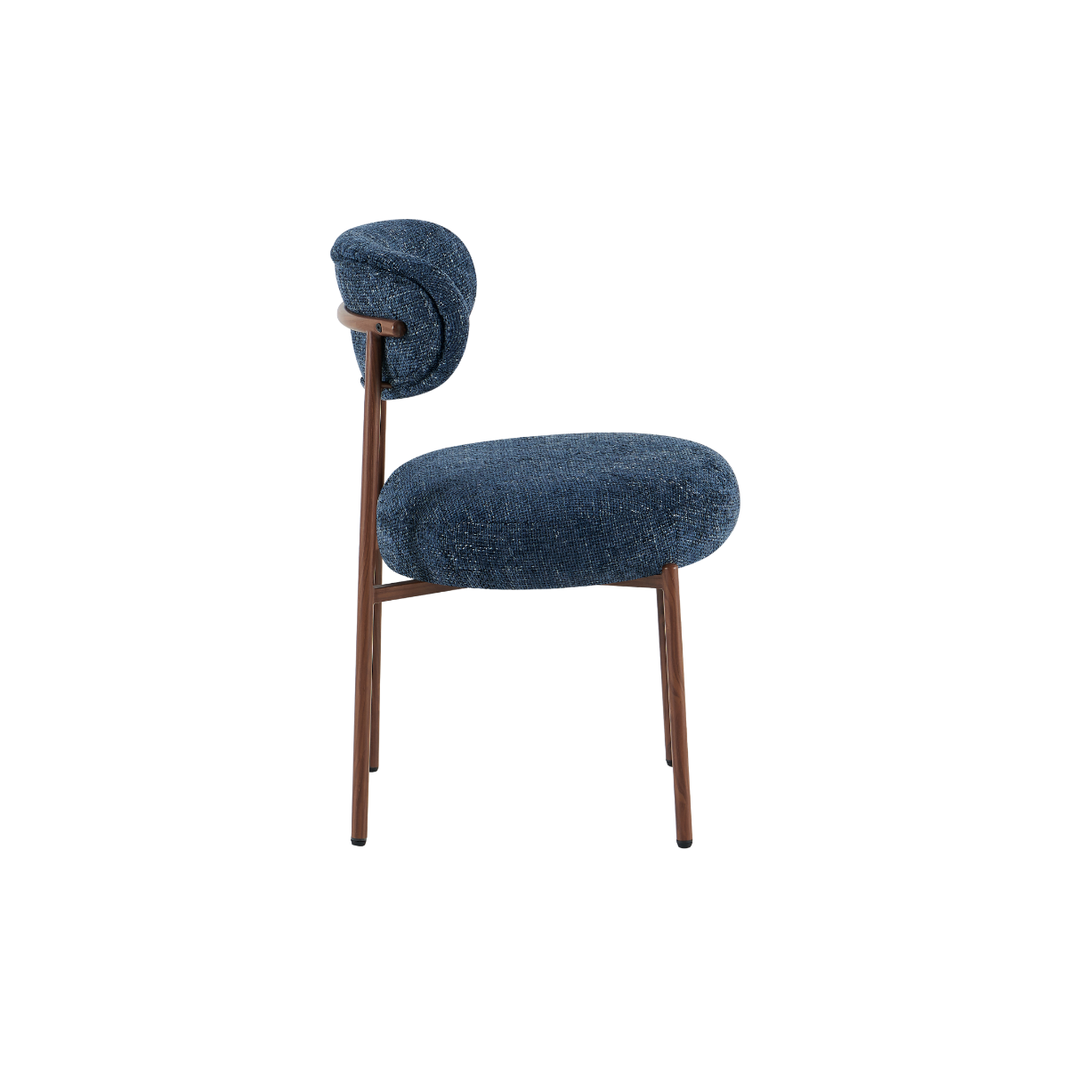 Chaise en tissu bleu et pieds en métal effet bois Janis (lot de 2)
