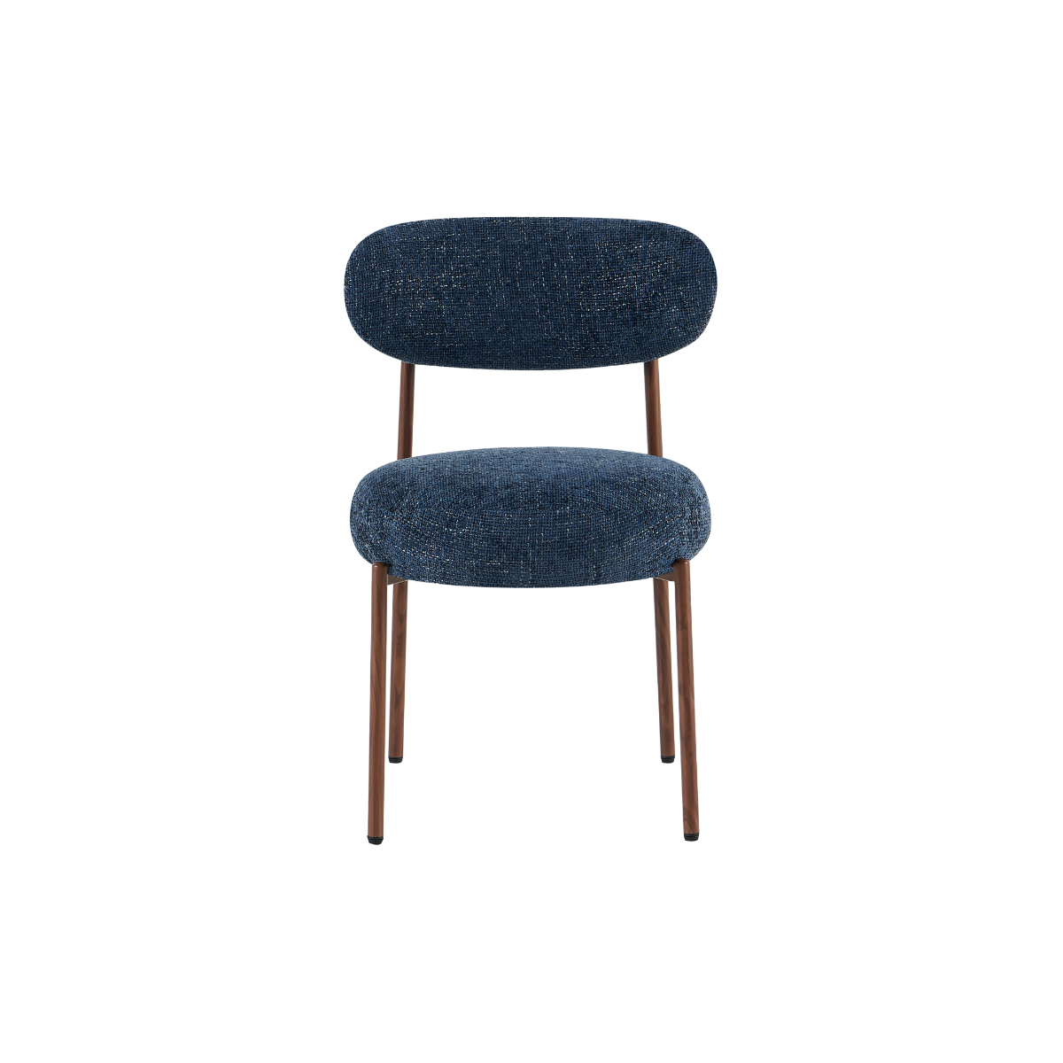 Chaise en tissu bleu et pieds en métal effet bois Janis (lot de 2)