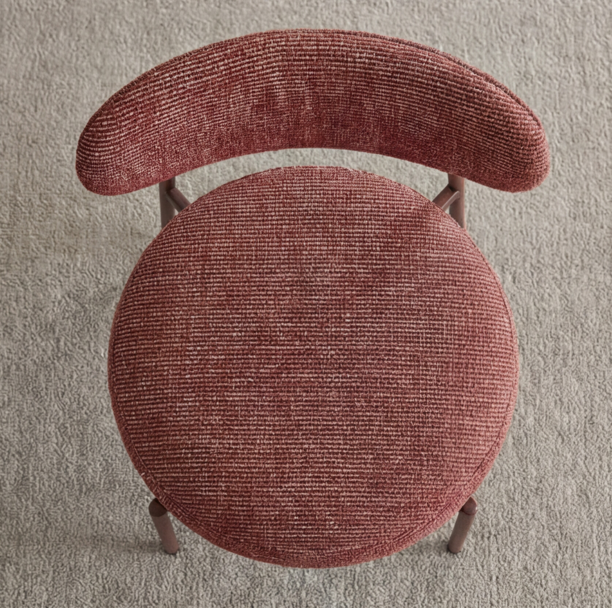 Chaise en tissu acajou chiné et pieds en métal effet bois Janis (lot de 2)