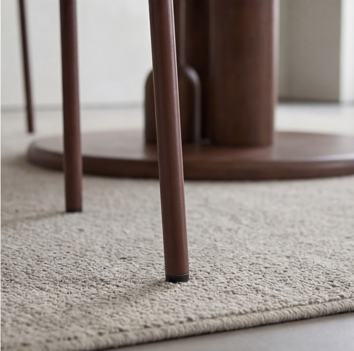 Chaise en tissu acajou chiné et pieds en métal effet bois Janis (lot de 2)