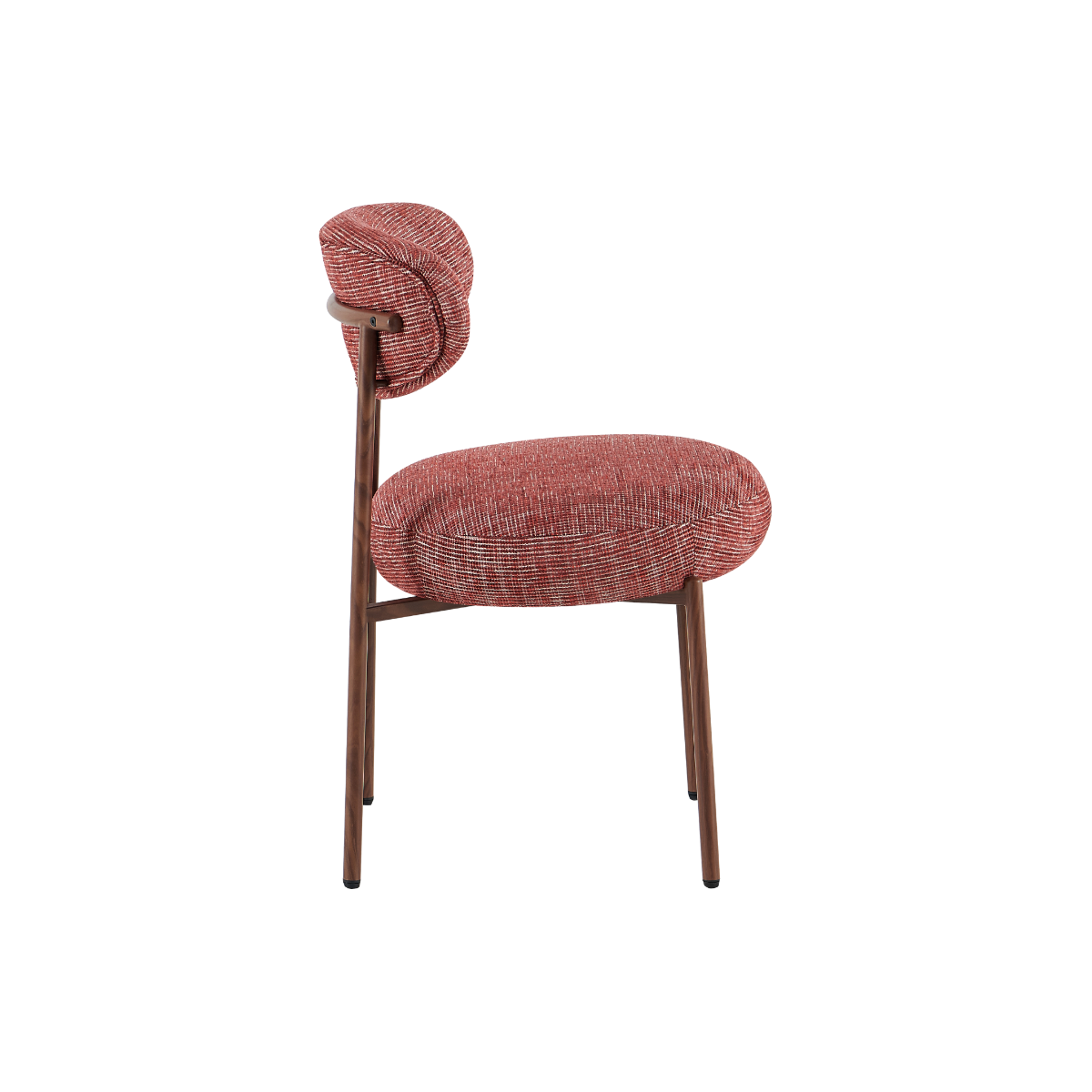 Chaise en tissu acajou chiné et pieds en métal effet bois Janis (lot de 2)